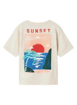 Camiseta Name It Femmin regular beige para niño