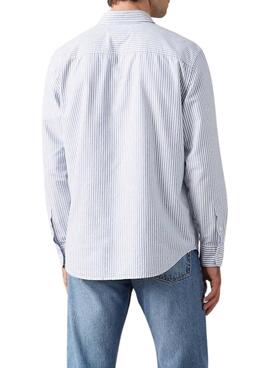 Camisa Levis Basic Button azul y blanco para hombre
