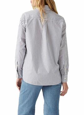 Camisa Levis Harlie rayas azul y blanco para mujer
