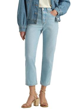 Pantalón vaquero Levis 501 crop denim claro para mujer