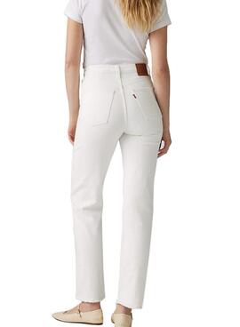 Pantalón vaquero Levis Ribcage blanco para mujer