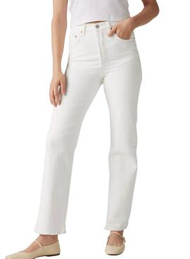 Pantalón vaquero Levis Ribcage blanco para mujer