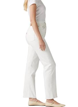 Pantalón vaquero Levis Ribcage blanco para mujer
