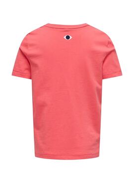 Camiseta Only Kids Koghappy Life rosa para niña