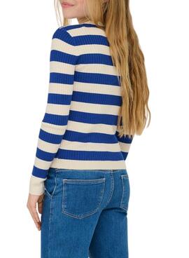 Top Only Kogkarol rayas azul y blanco para niña