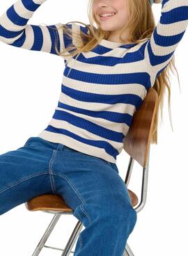 Top Only Kogkarol rayas azul y blanco para niña