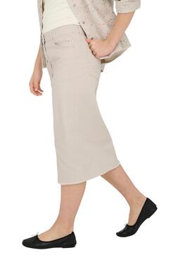 Falda Only Kids Kogelsa Midi Crochet beige niña