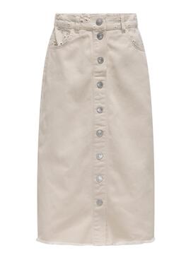 Falda Only Kids Kogelsa Midi Crochet beige niña