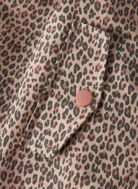 Chaqueta Name It Mania leopardo beige para niña