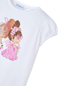 Camiseta Mayoral Muñecas blanco para niña