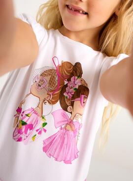 Camiseta Mayoral Muñecas blanco para niña