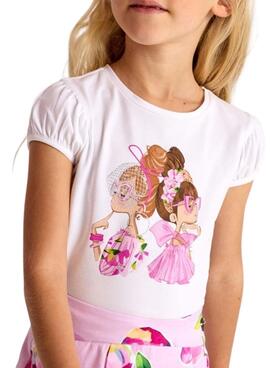 Camiseta Mayoral Muñecas blanco para niña