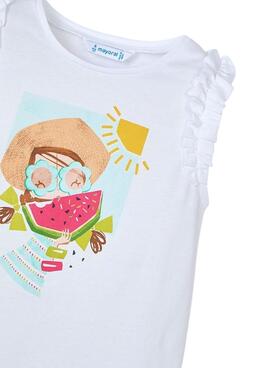 Camiseta Mayoral Tirantes blanco para niña