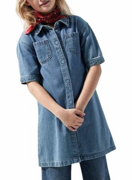 Vestido Name It Jannet denim azul para niña