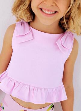 Top Mayoral peplum malva para niña