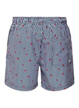 Bañador Jack and Jones Maui Mini stripe azul niño