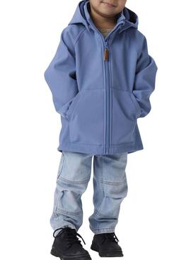 Cortavientos Name It Alfa Softshell azul para niño