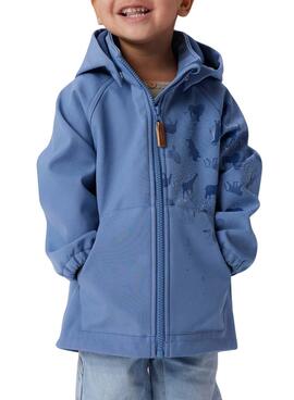 Cortavientos Name It Alfa Softshell azul para niño