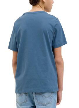 Camiseta Jack and Jones Hawaii Shape azul niño