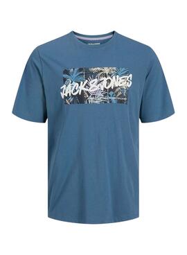 Camiseta Jack and Jones Hawaii Shape azul niño