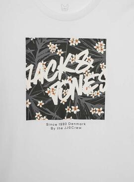 Camiseta Jack and Jones Hawaii Shape blanco niño