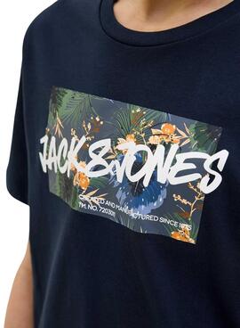 Camiseta Jack and Jones Hawaii Shape marino niño