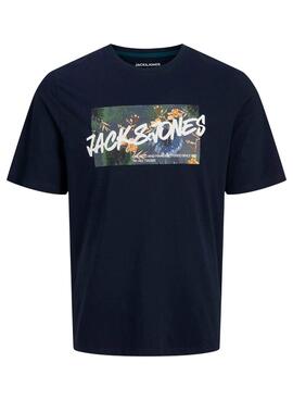 Camiseta Jack and Jones Hawaii Shape marino niño