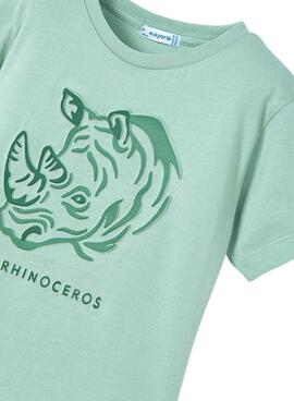 Camiseta Mayoral Embossed Rhino verde para niño