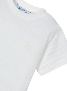 Camiseta Mayoral punto estructura blanco para niño