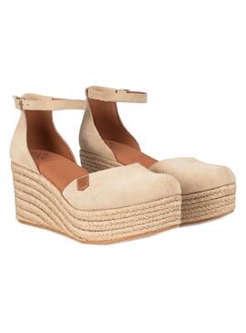 Cuñas Popa Catalar Serraje beige para mujer
