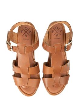 Cuñas Popa Grumari cuero para mujer