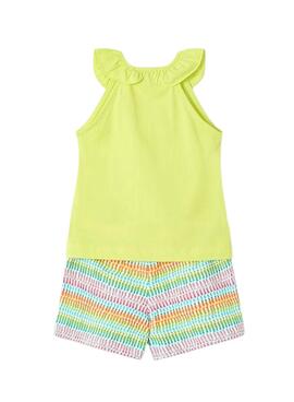 Conjunto Mayoral short aplicaciones verde niña