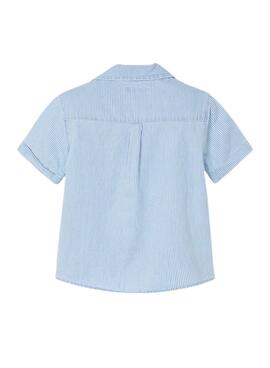 Camisa Mayoral denim rayas azul para niño