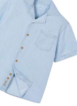 Camisa Mayoral denim rayas azul para niño