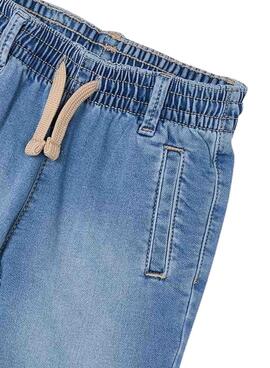 Bermuda Mayoral soft denim jogger azul para niña