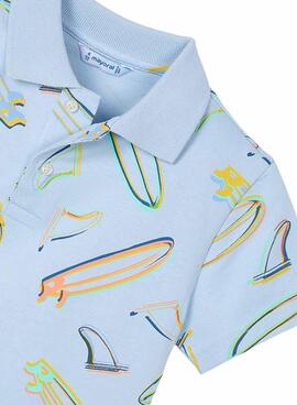 Polo Mayoral estampado cielo tablas surf niño