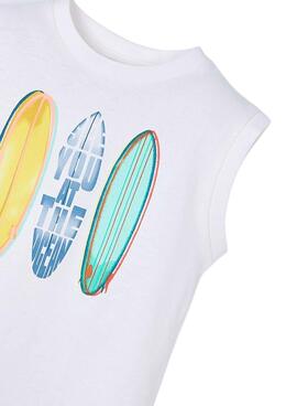 Camiseta Mayoral Tirantes tablas blanco para niño