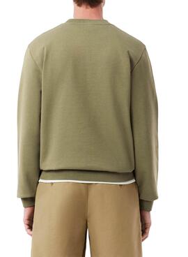 Sudadera Lacoste verde logo para hombre
