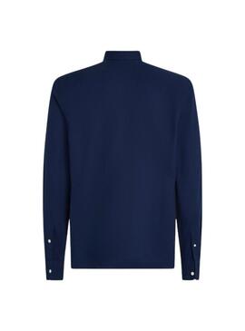 Camisa Tommy Hlfiger Flex Dobby azul para hombre