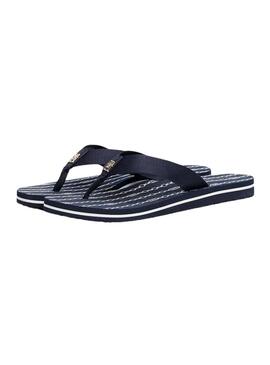 Chanclas Tommy Jeans Chain azul para mujer 