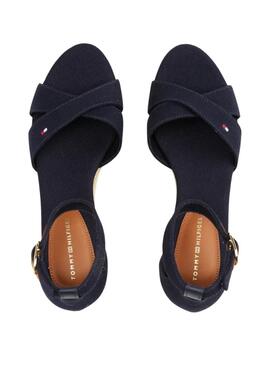 Sandalias Tommy Hilfiger Flag Criss marino para mujer 