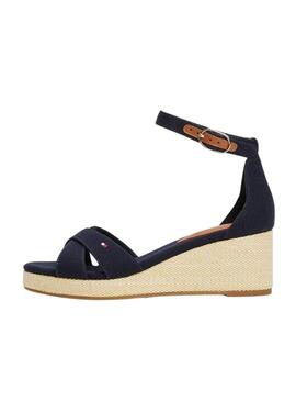 Sandalias Tommy Hilfiger Flag Criss marino para mujer 