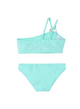 Bikini Mayoral volantes arandela turquesa niña