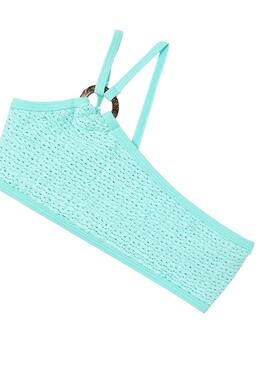Bikini Mayoral volantes arandela turquesa niña