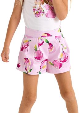 Falda pantalón Mayoral estampado rosa para niña