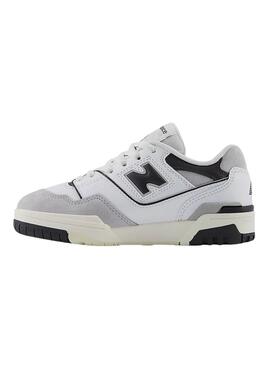 Zapatillas New Balance PSBB550 blanco y negro kids