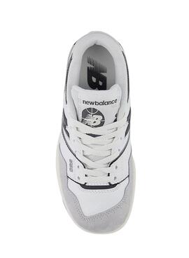 Zapatillas New Balance PSBB550 blanco y negro kids