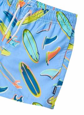 Bañador  Mayoral estampado surfero azul para niño