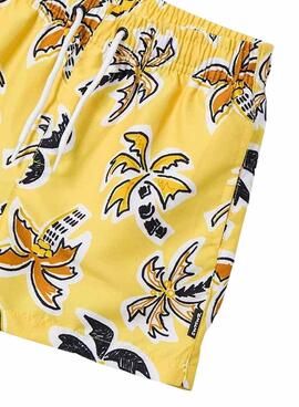 Bañador Mayoral estampado palmeras amarillo niño