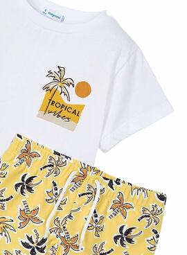 Conjunto Mayoral bañador amarillo y camiseta niño